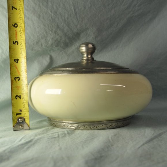 vintage Cosi Tabellini CT ceramic pewter urn bowl with lid (103) - Picture 2 of 11